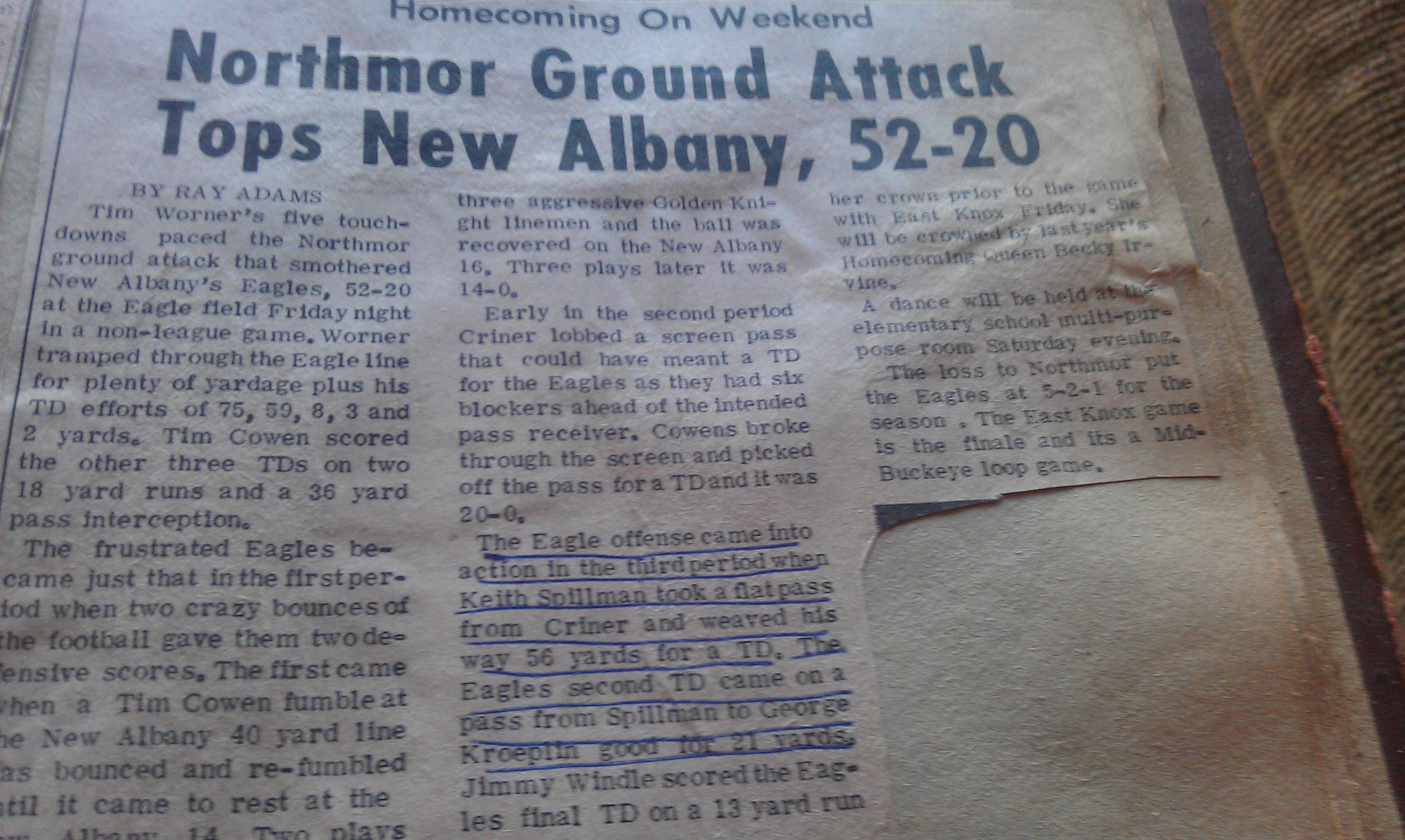 Northmor Ground Attack Tops New Albany 52-20