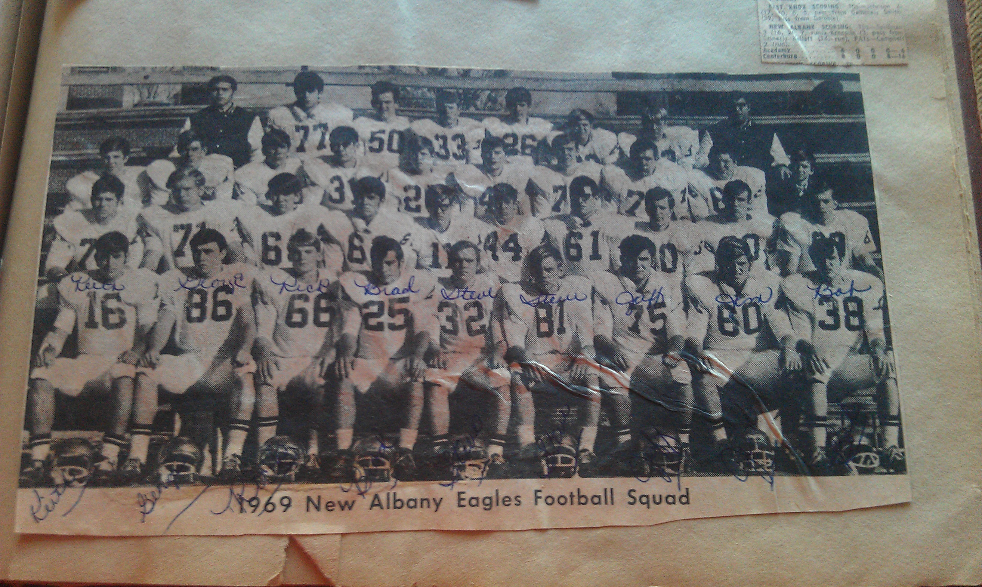 1969 New Albany Eagles Football Squad