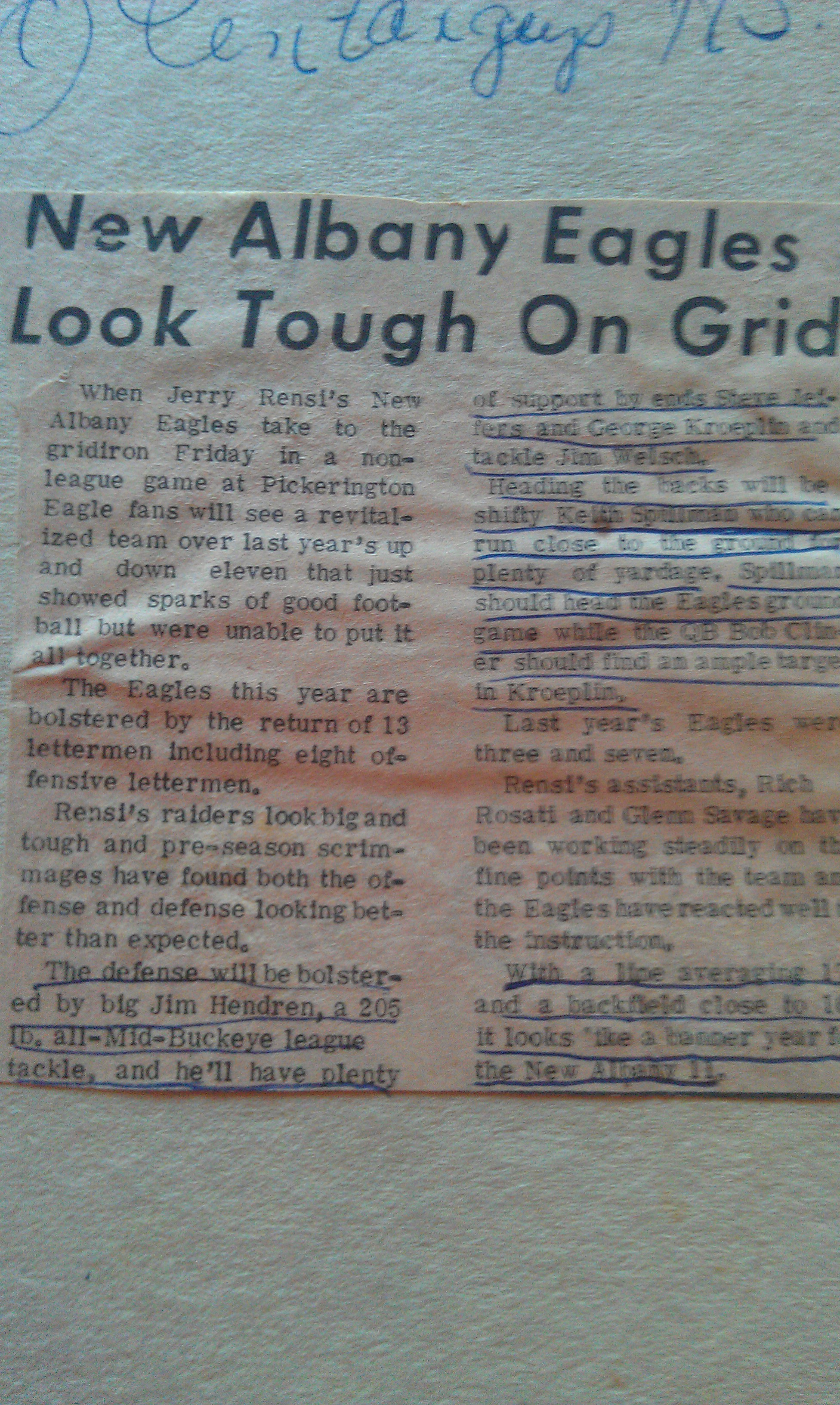New Albany Eagles Look Tough on Grid pre-season